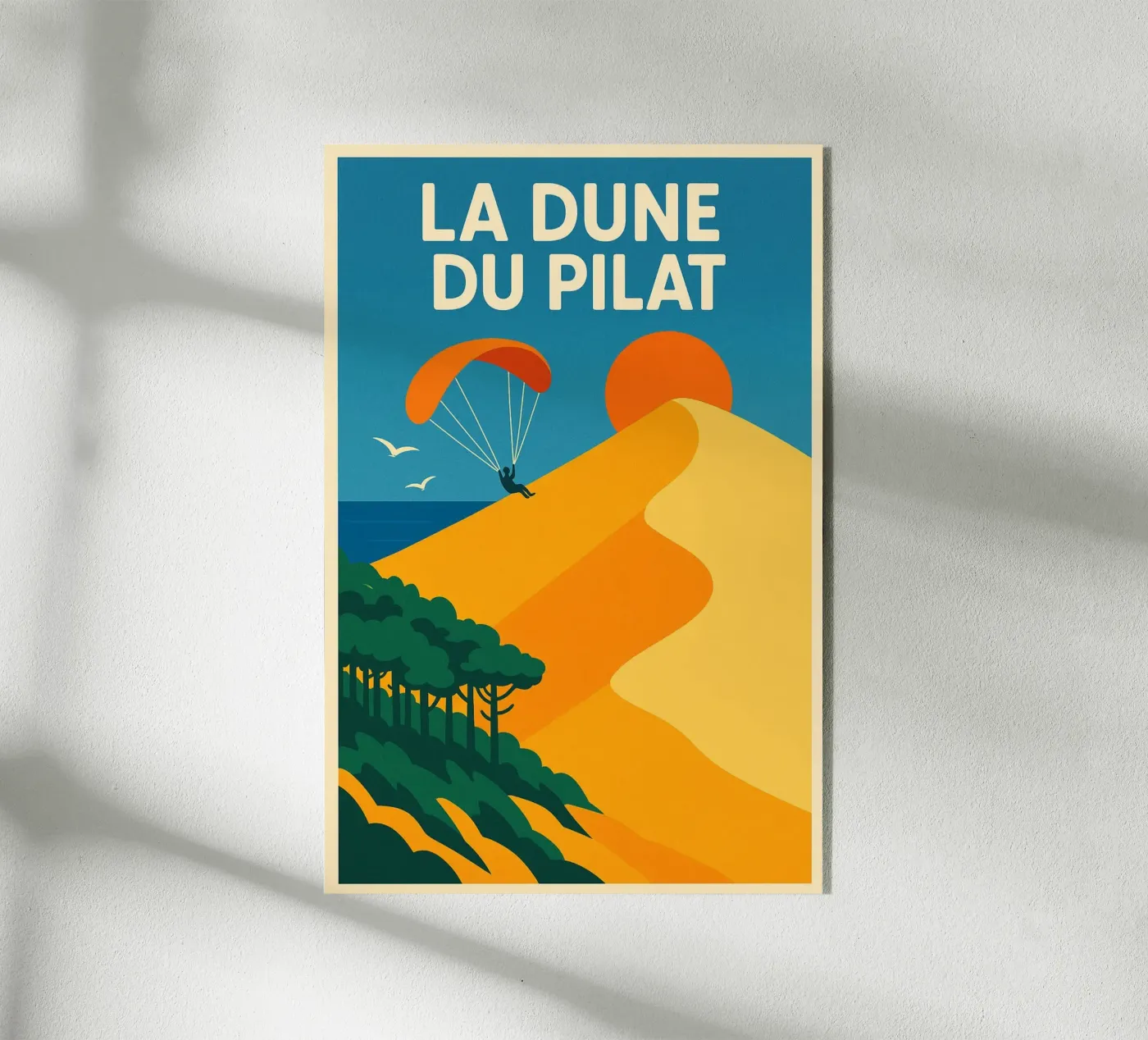 La Dune du Pilat - Poster retrò sulla natura e l'avventura plexiglass da JETLAG | affiches voyage