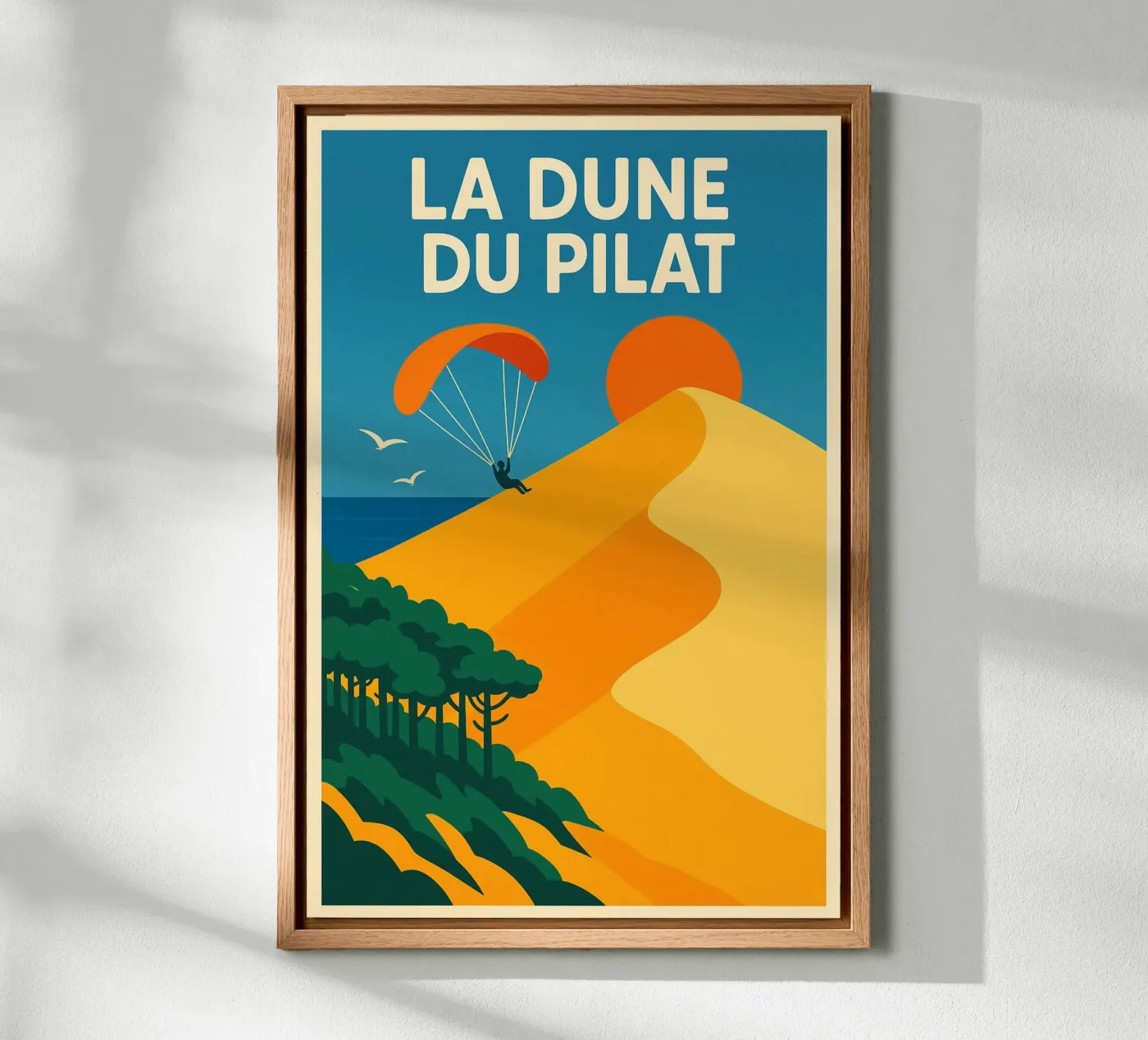 La Dune du Pilat - Poster retrò sulla natura e l'avventura tela da JETLAG | affiches voyage