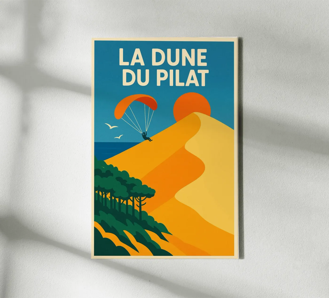 La Dune du Pilat - Poster retrò sulla natura e l'avventura tela da JETLAG | affiches voyage