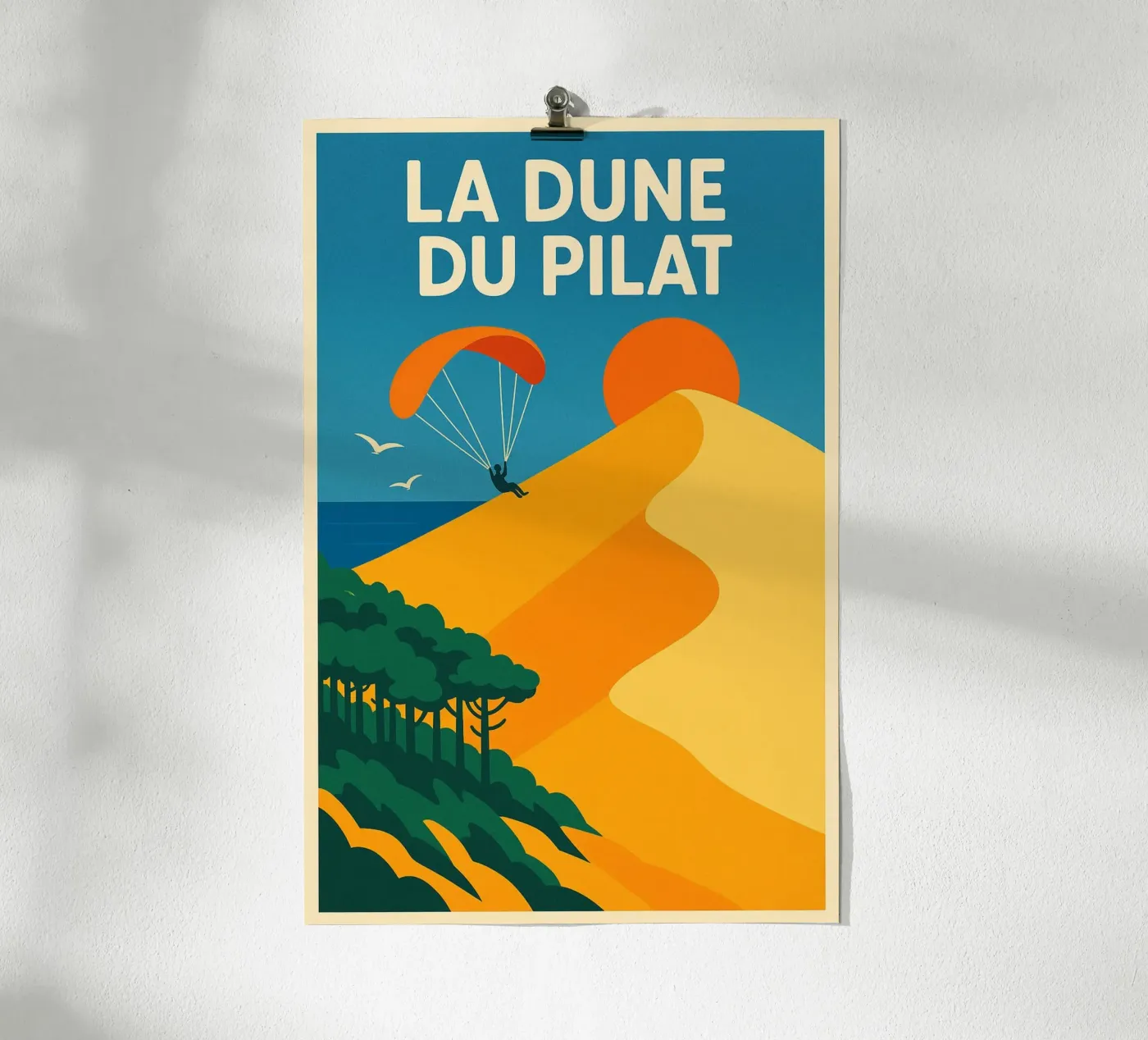 La Dune du Pilat - Retro nature and adventure poster poster de JETLAG | affiches voyage