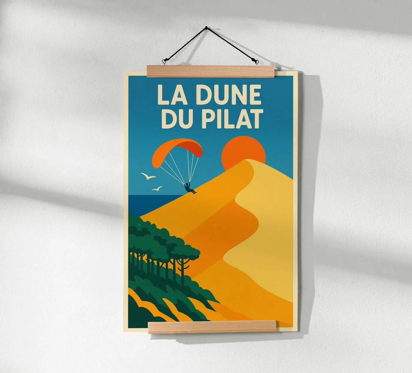 La Dune du Pilat - Retro nature and adventure poster poster de JETLAG | affiches voyage