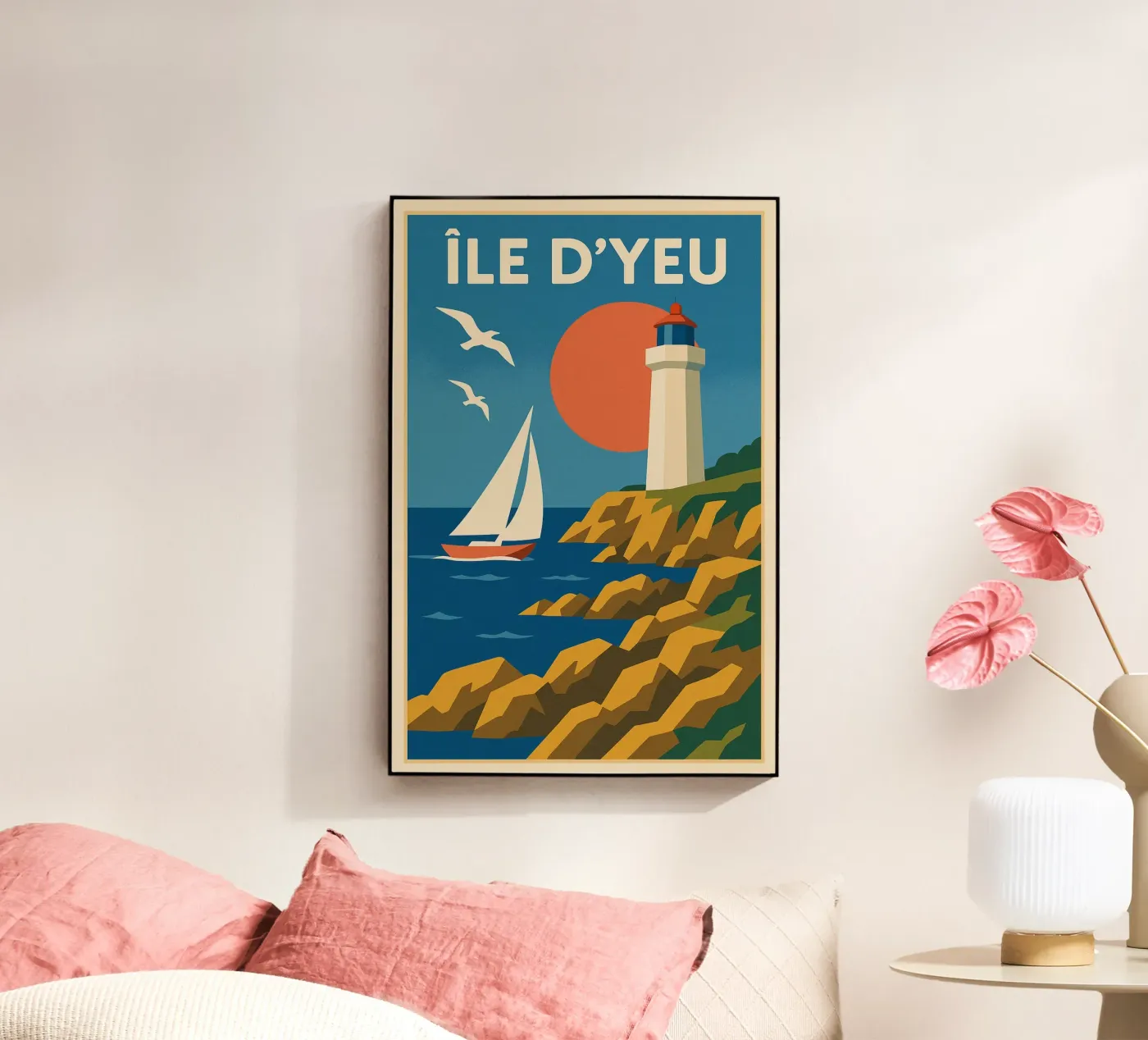 Île d'Yeu - Manifesto balneare d'epoca plexiglass da JETLAG | affiches voyage