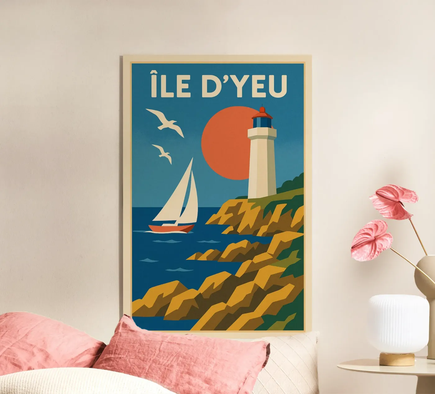 Île d'Yeu - Manifesto balneare d'epoca plexiglass da JETLAG | affiches voyage