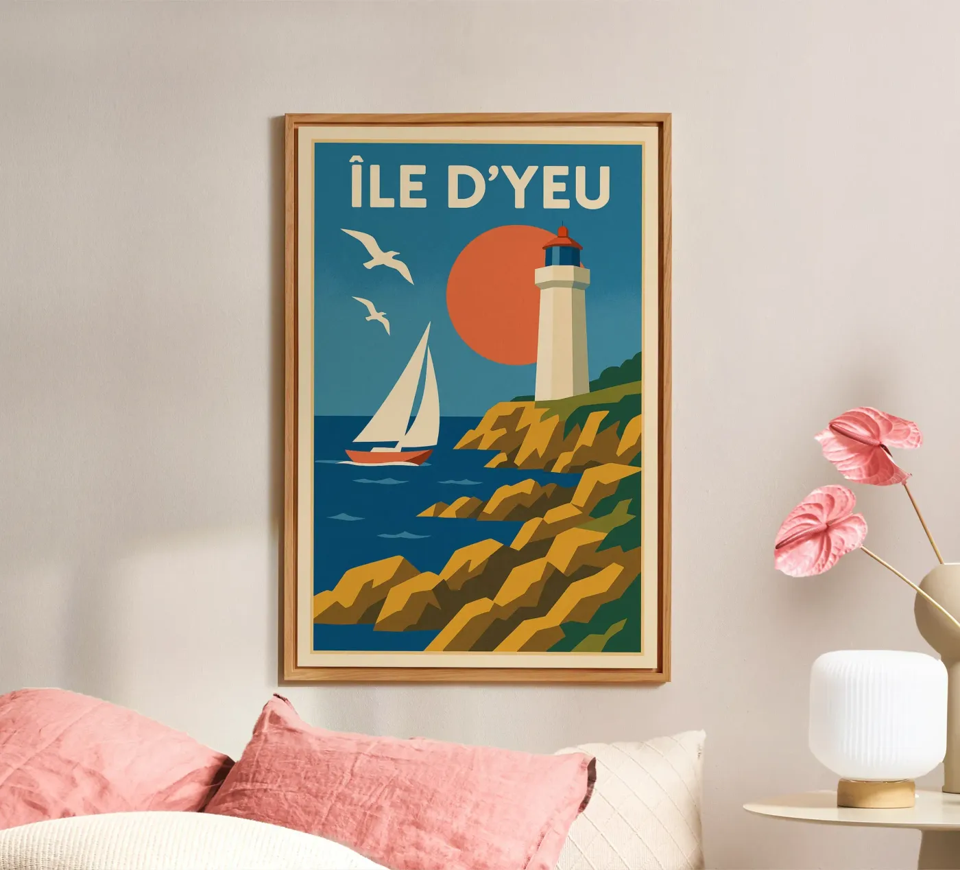Île d'Yeu - Manifesto balneare d'epoca alluminio dibond da JETLAG | affiches voyage