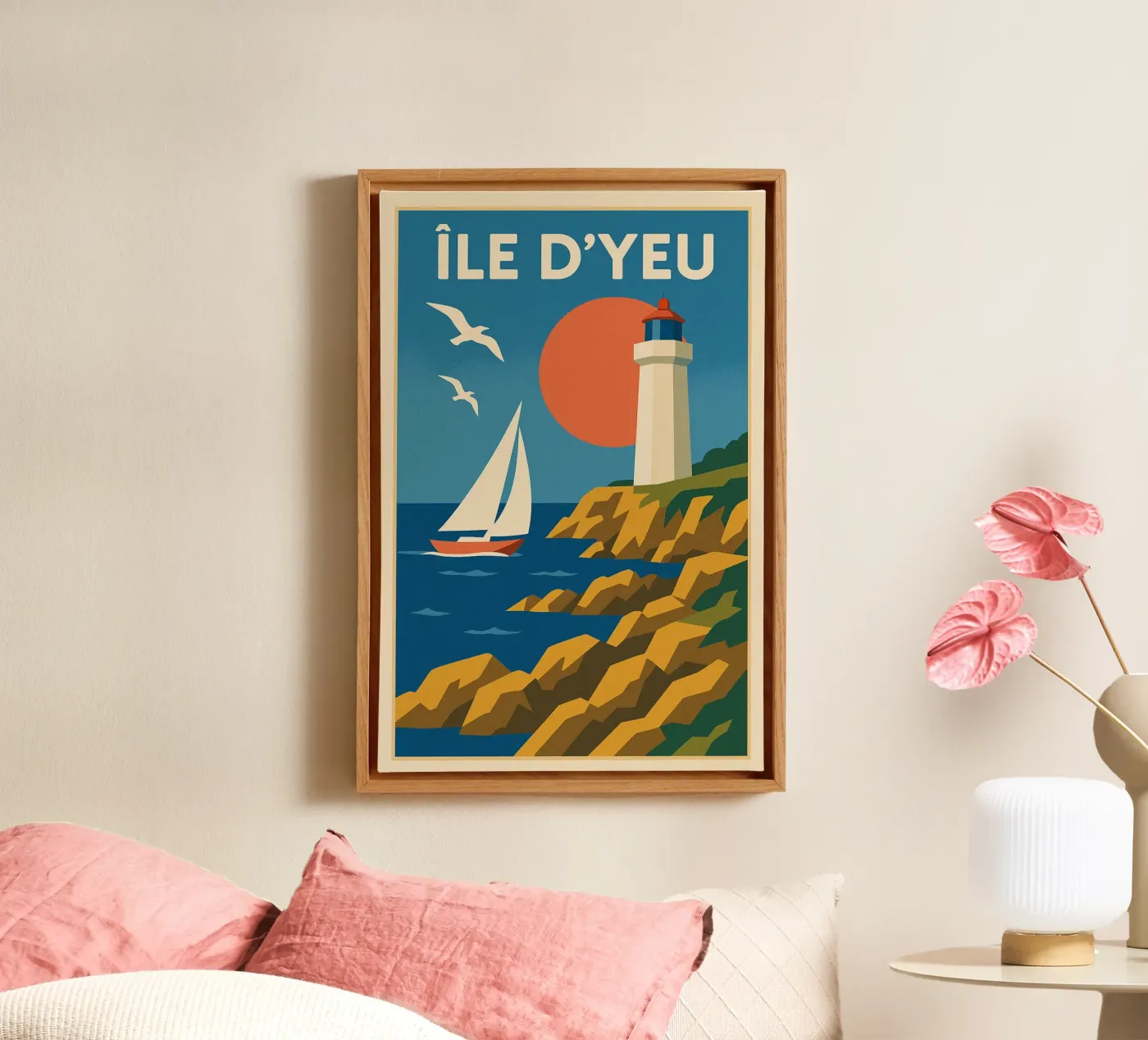 Île d'Yeu - Manifesto balneare d'epoca tela da JETLAG | affiches voyage