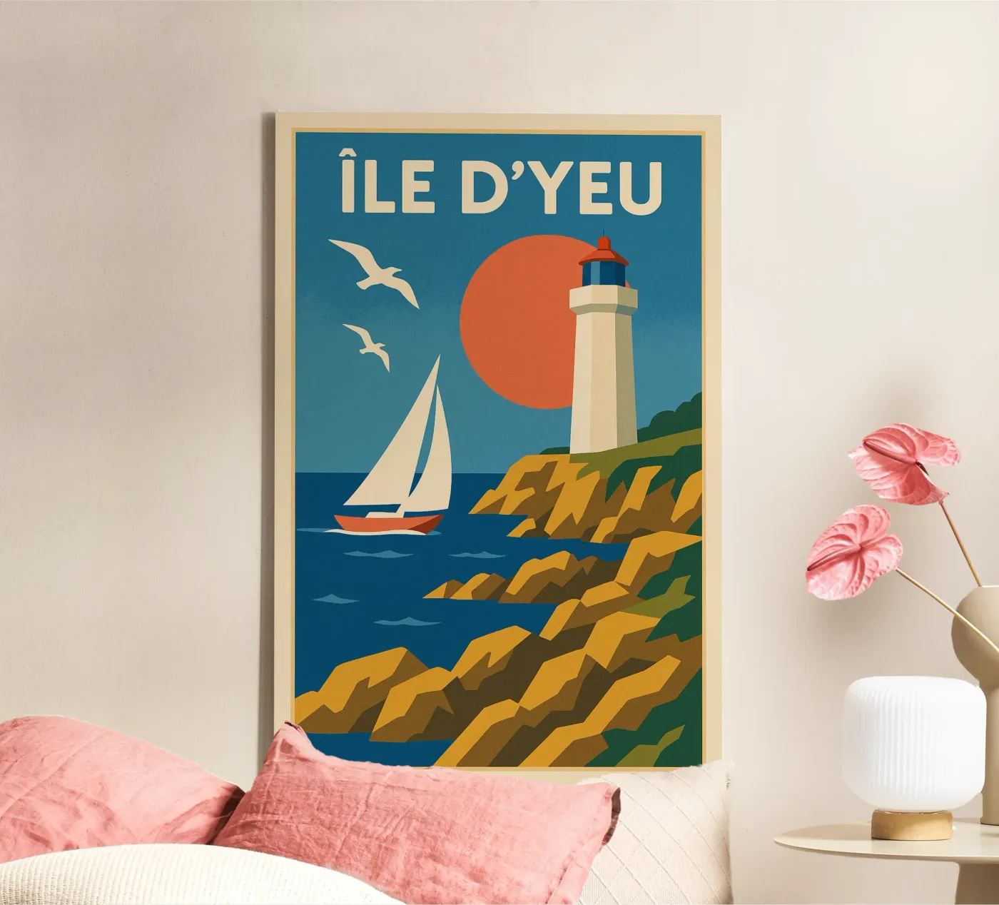 Île d'Yeu - Manifesto balneare d'epoca tela da JETLAG | affiches voyage