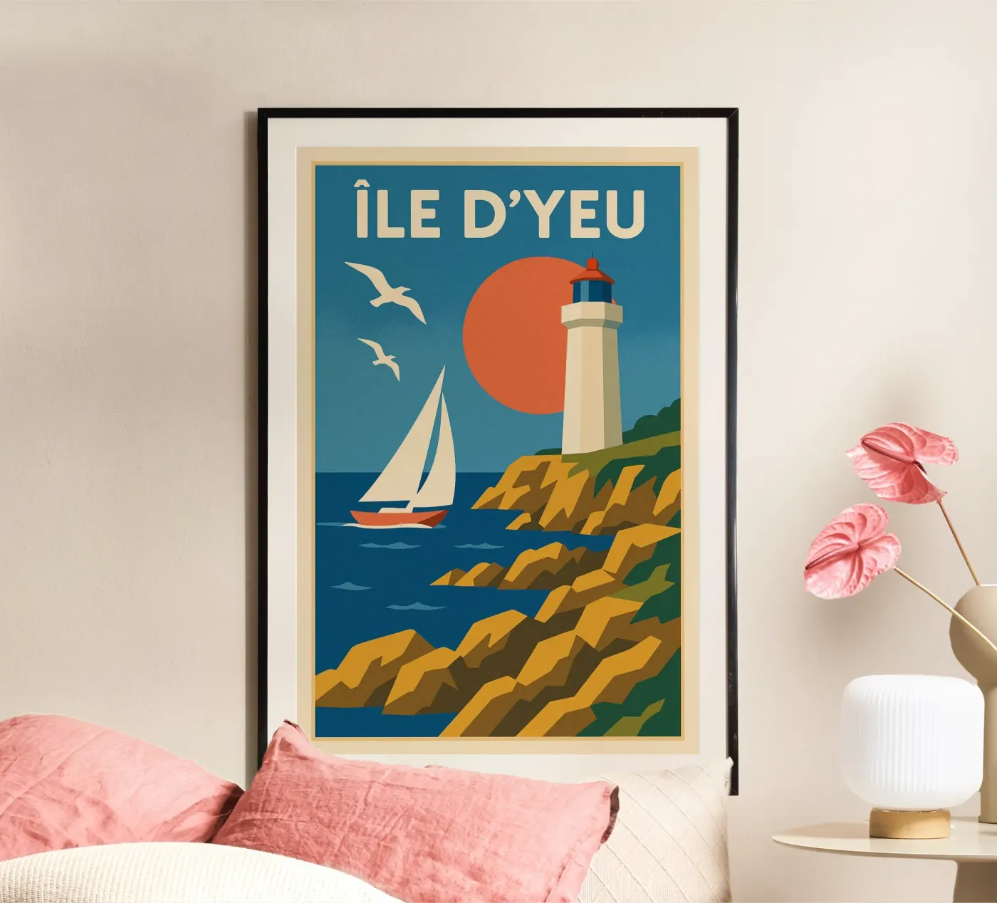 Île d'Yeu - Vintage seaside poster poster by JETLAG | affiches voyage