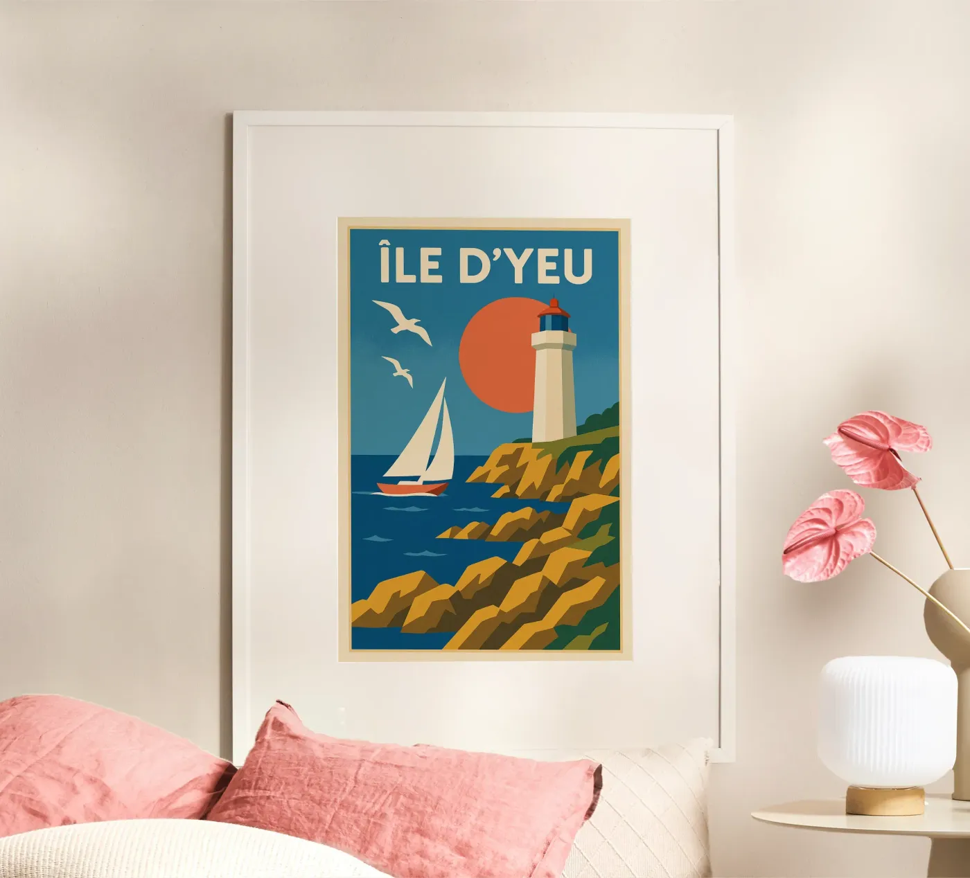 Île d'Yeu - Vintage seaside poster poster by JETLAG | affiches voyage