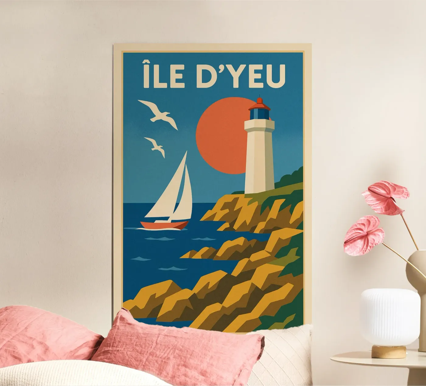 Île d'Yeu - Vintage seaside poster poster by JETLAG | affiches voyage