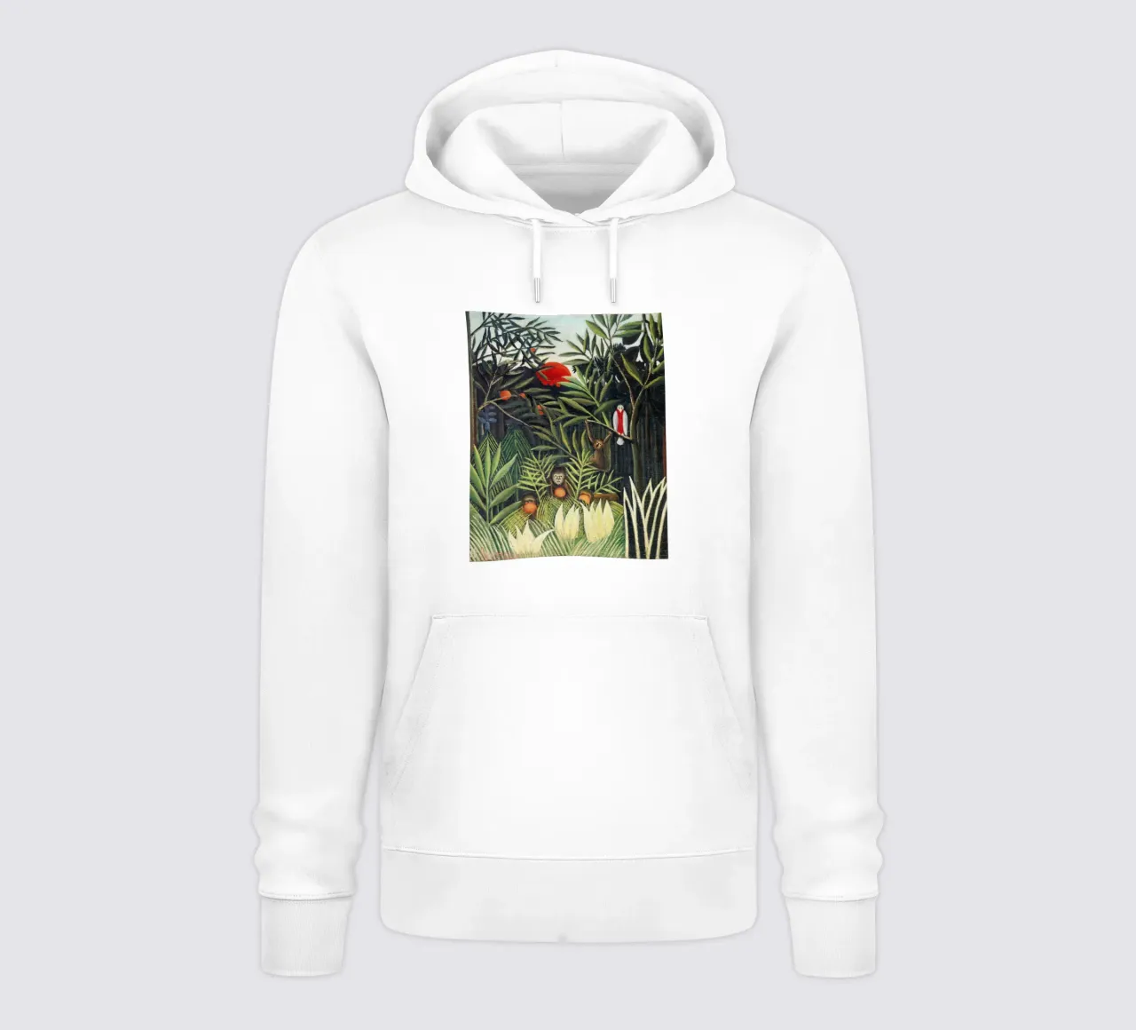 Scimmie e pappagalli nella foresta vergine di Henri Rousseau felpa con cappuccio da Classic Art Prints