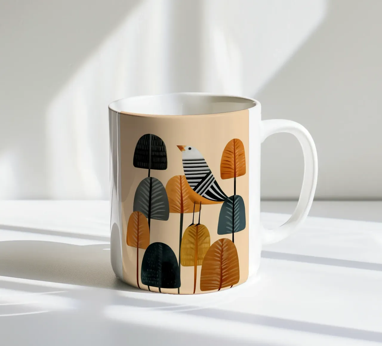 Song in the Autumn Grove tazza in ceramica da cityart