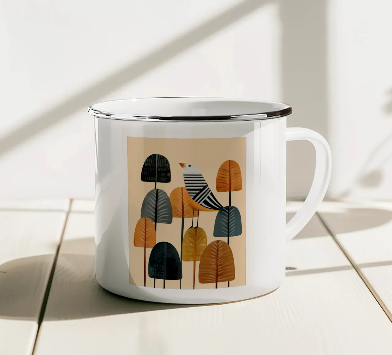 Song in the Autumn Grove tazza in smalto da cityart