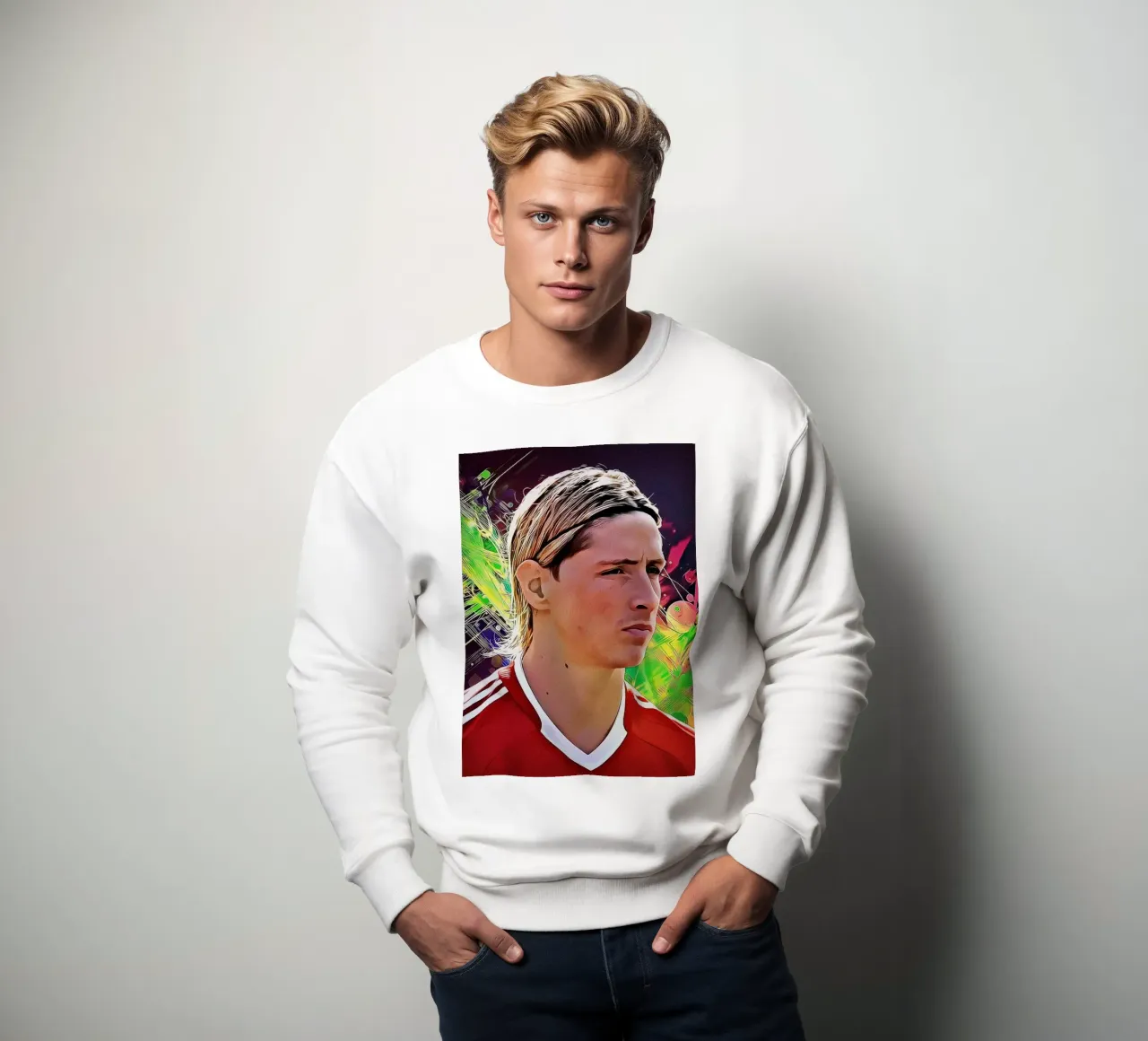 Fernando Torres Ritratto d'arte digitale felpa da ArdanART