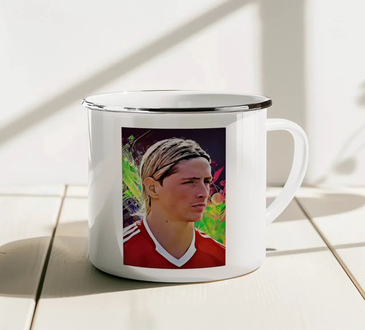 Fernando Torres Ritratto d'arte digitale tazza in smalto da ArdanART