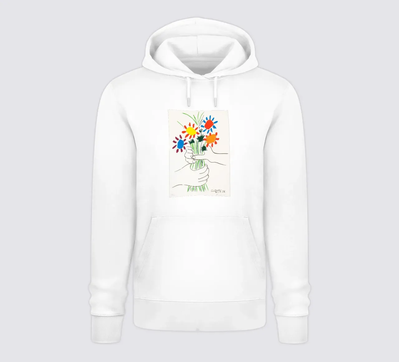 due mani che tengono un fiore di Picasso felpa con cappuccio da eternal nino