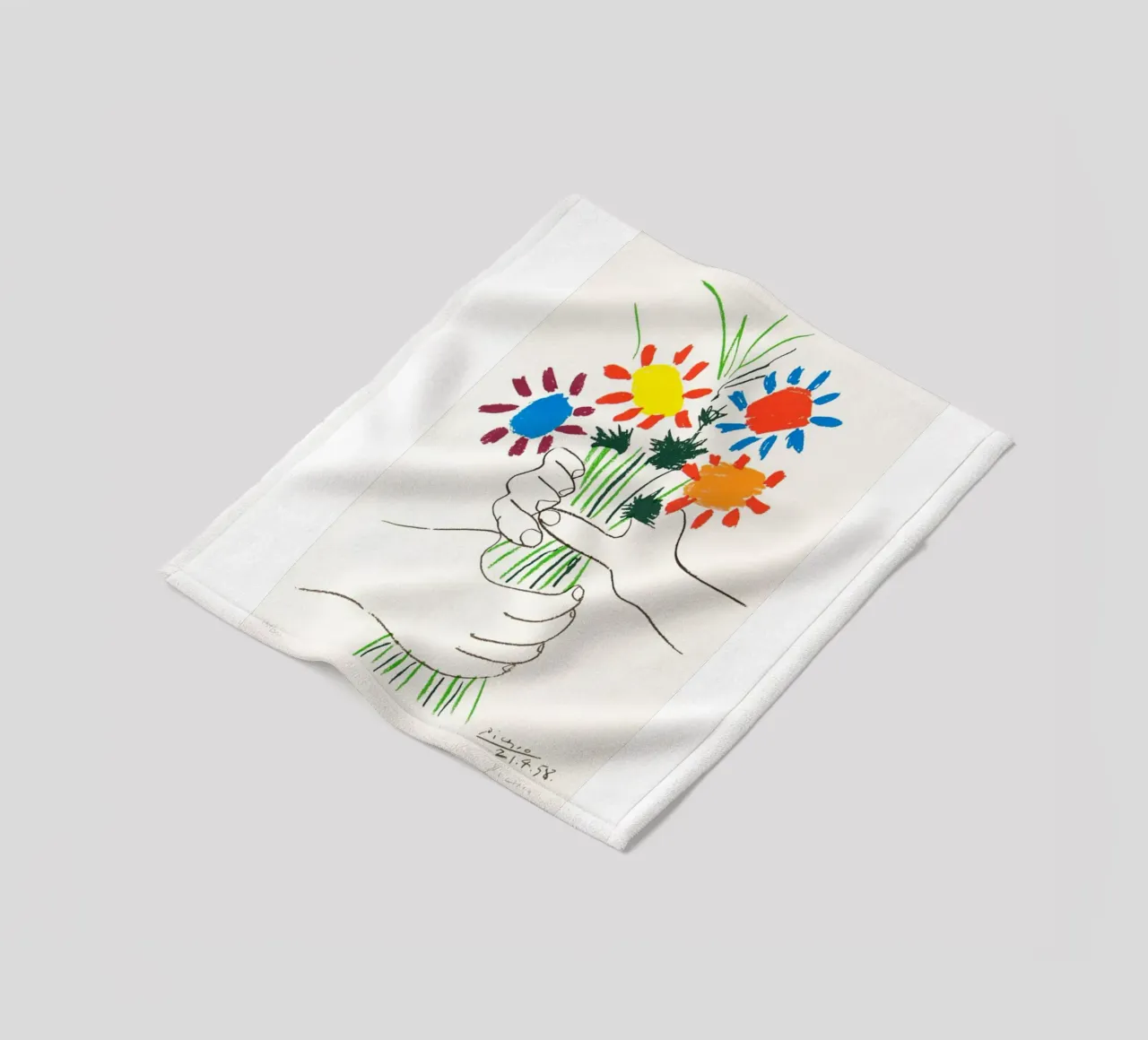 due mani che tengono un fiore di Picasso coperta in pile da eternal nino