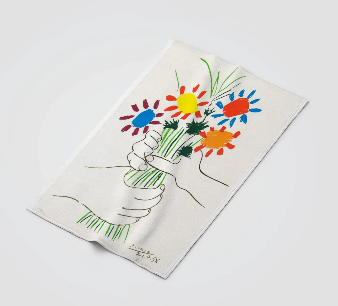 due mani che tengono un fiore di Picasso coperta in pile da eternal nino