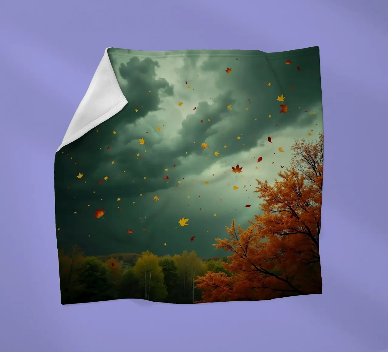 Tempesta d'autunno_1 coperta in pile da Fantasie & Mystikwelten by LK