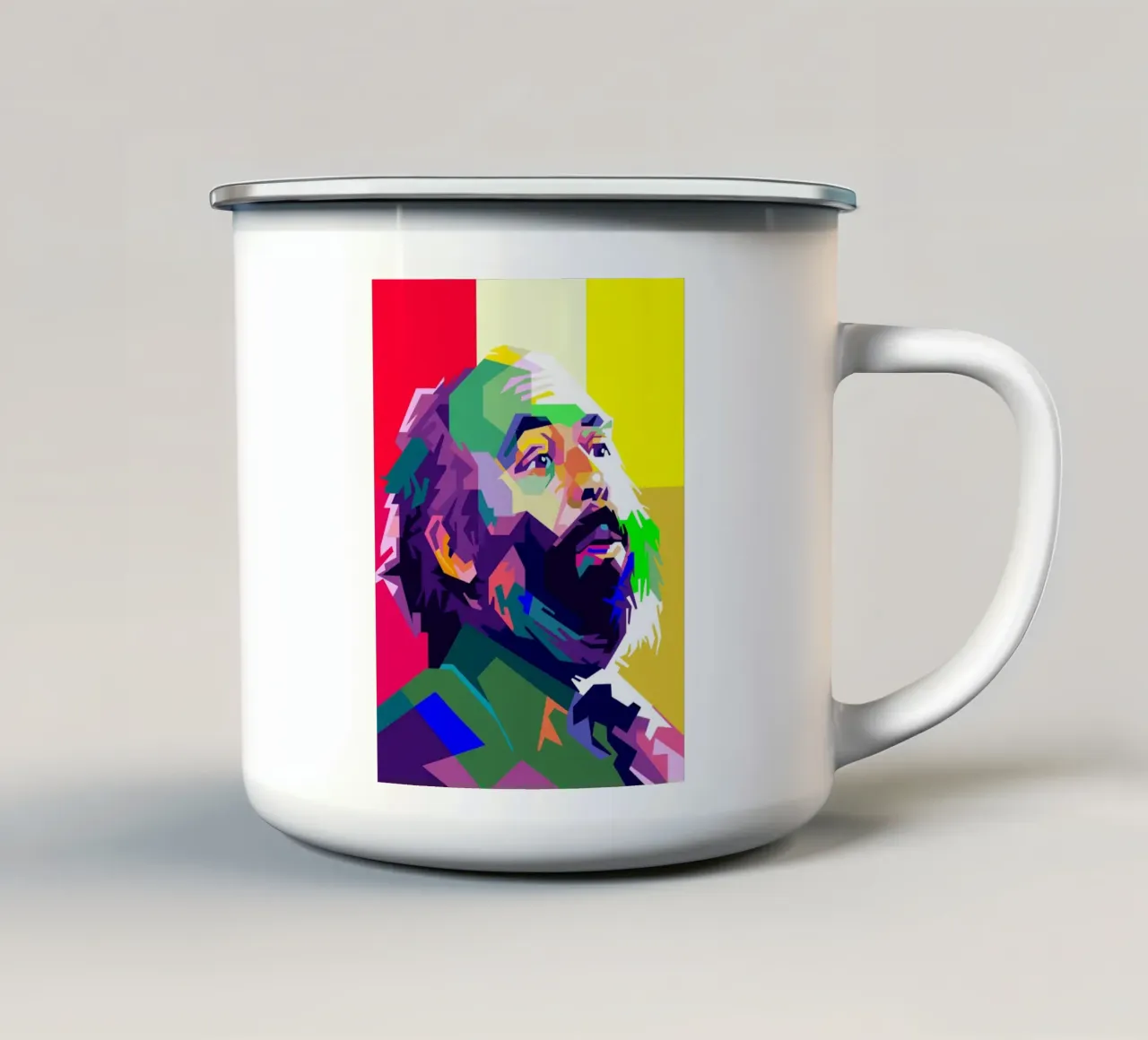 Luciano Pavarotti Opera Musical Art WPAP tazza in smalto da Artkreator