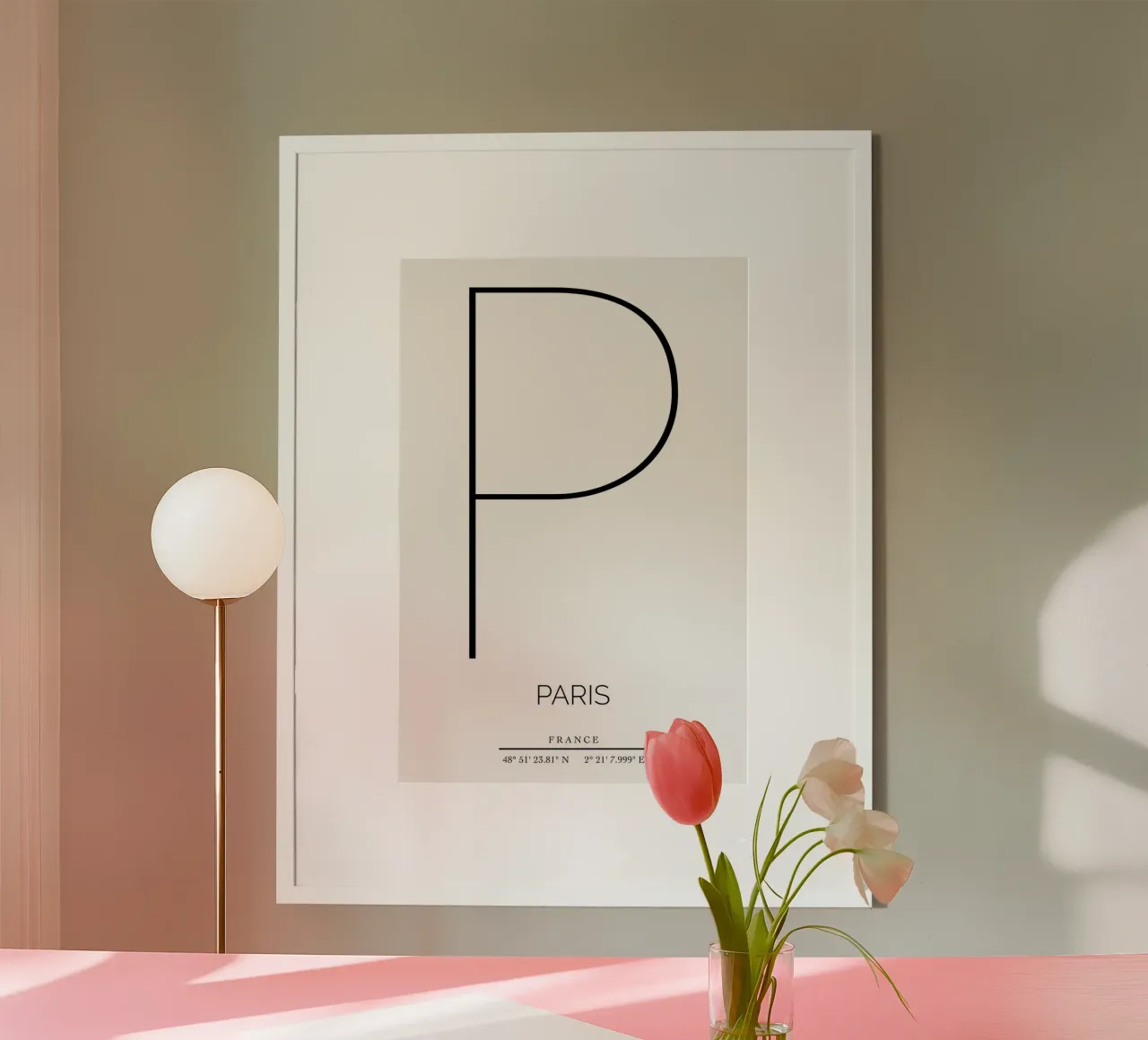 PARIS - blanc poster con telaio in plastica da CityLights