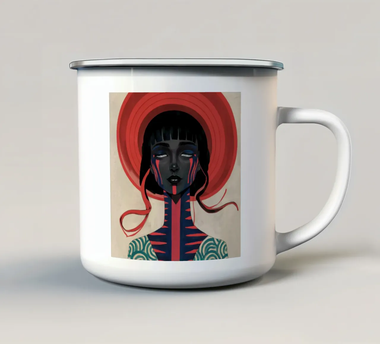 Surreale dolore scarlatto tazza in smalto da Katarsis Mann