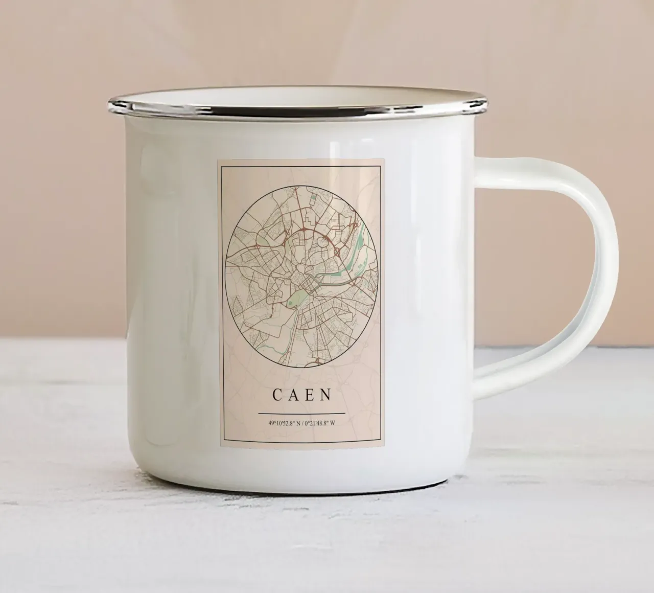 Caen tazza in smalto da mesa