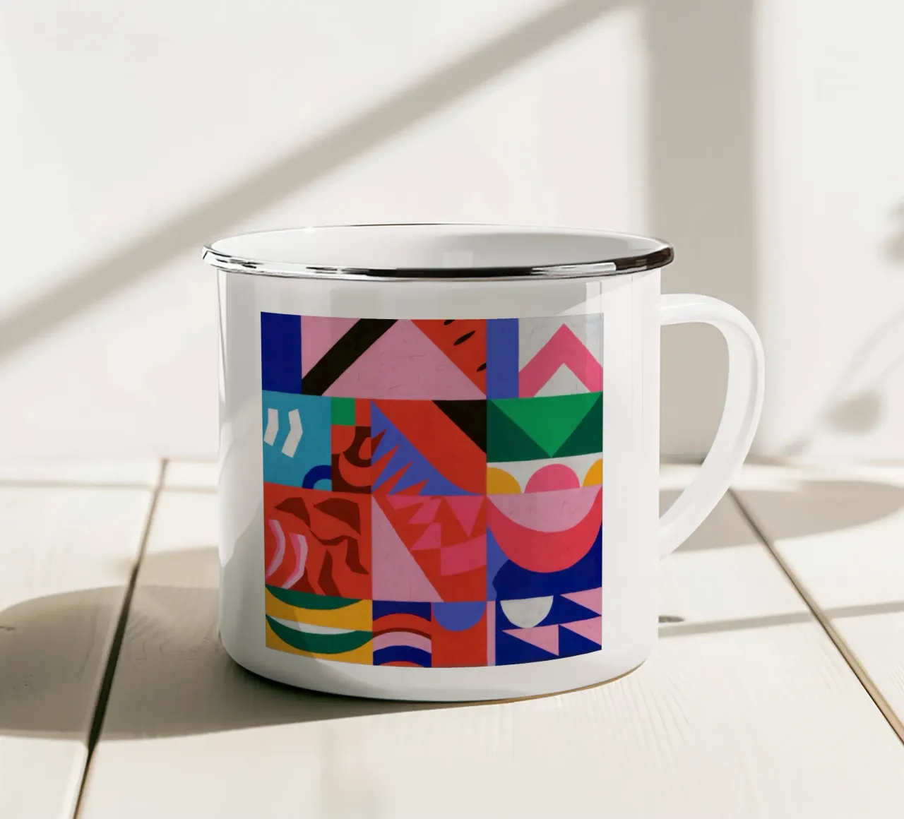 Gioco di colori di metà secolo tazza in smalto da Katarsis Mann
