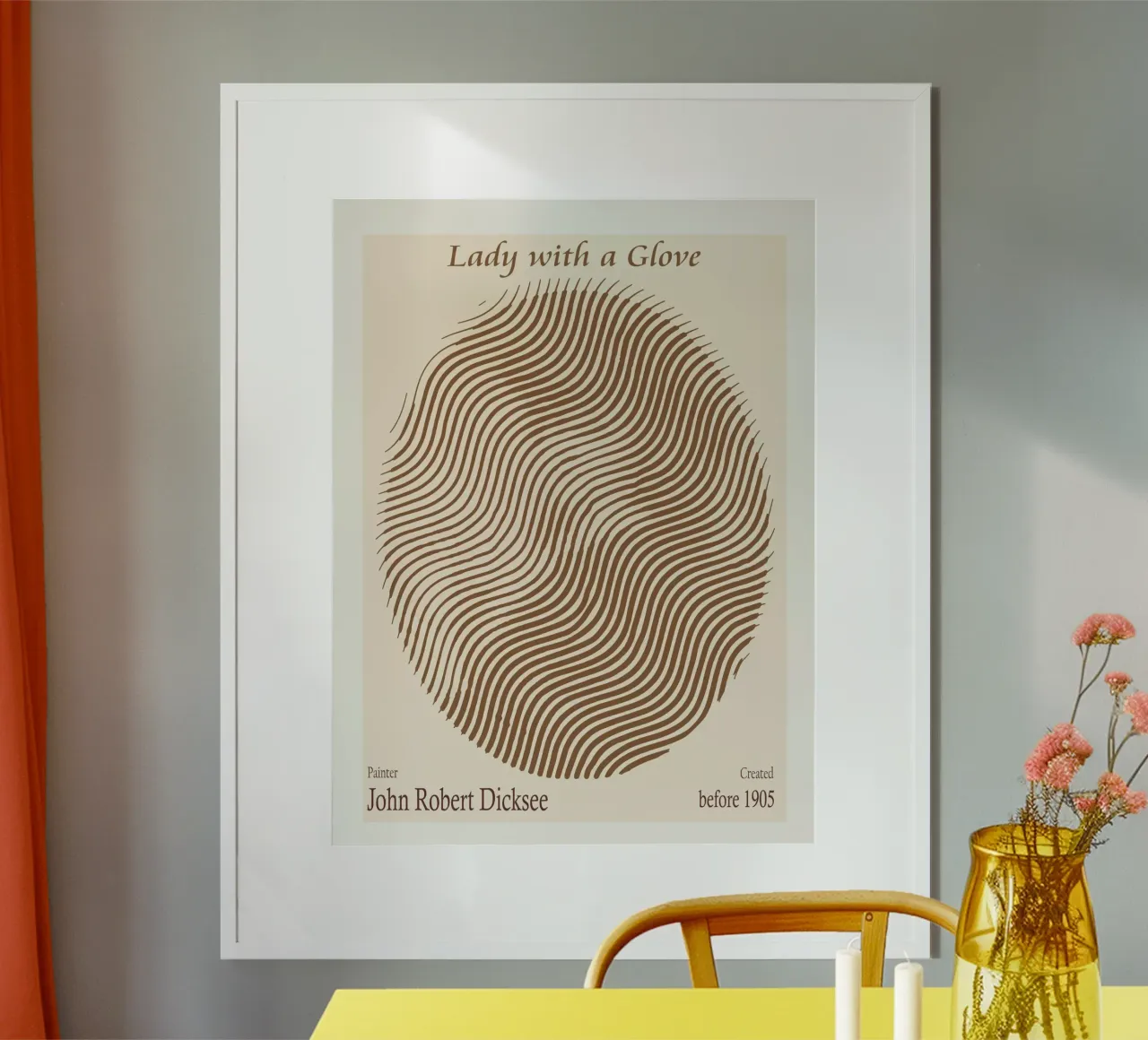 La signora con il guanto - John Robert Dicksee poster con telaio in plastica da Doa Project