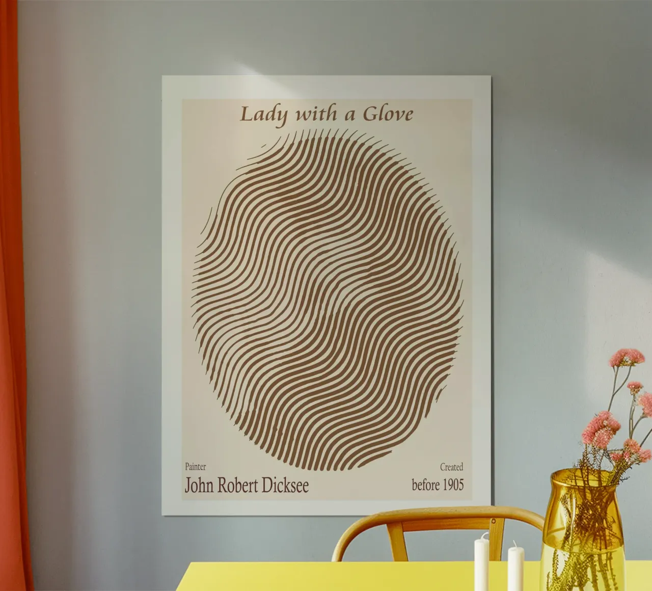 La signora con il guanto - John Robert Dicksee poster con telaio in plastica da Doa Project