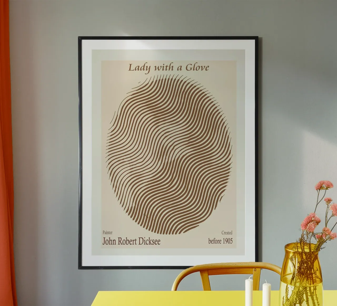 La signora con il guanto - John Robert Dicksee poster con telaio in plastica da Doa Project