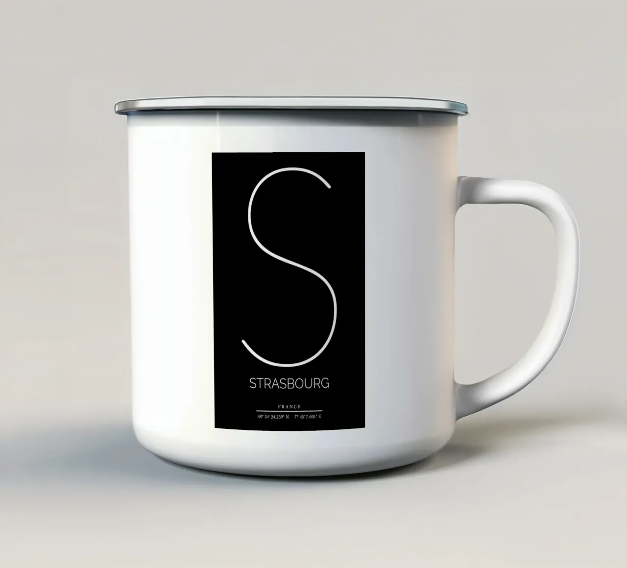 STRASBOURG - noir tazza in smalto da CityLights
