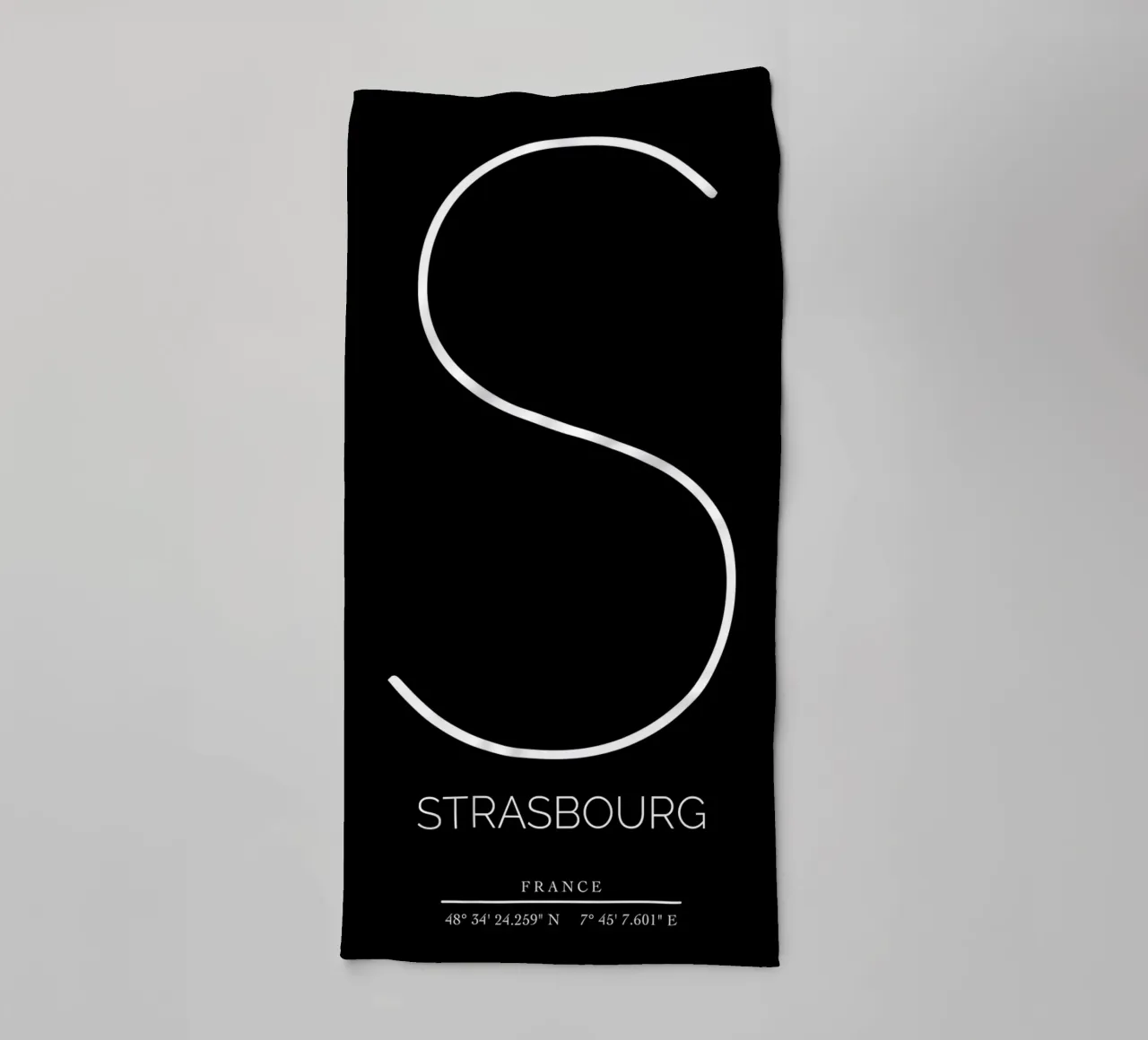 STRASBOURG - noir asciugamano da bagno da CityLights