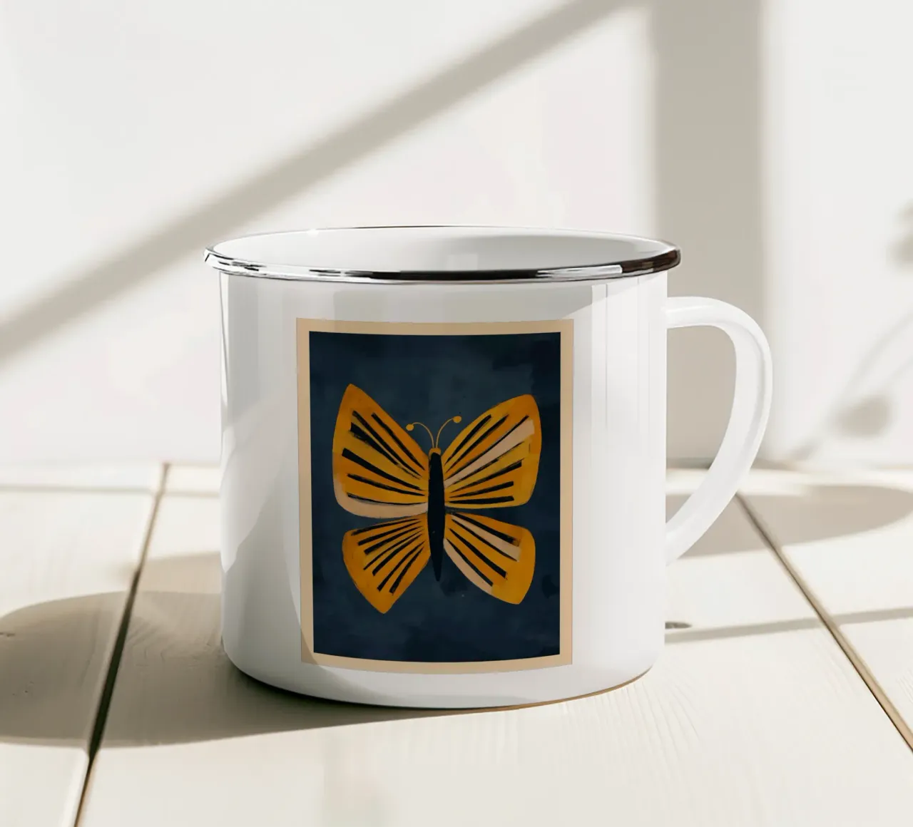 Golden Butterfly Rising tazza in smalto da cityart