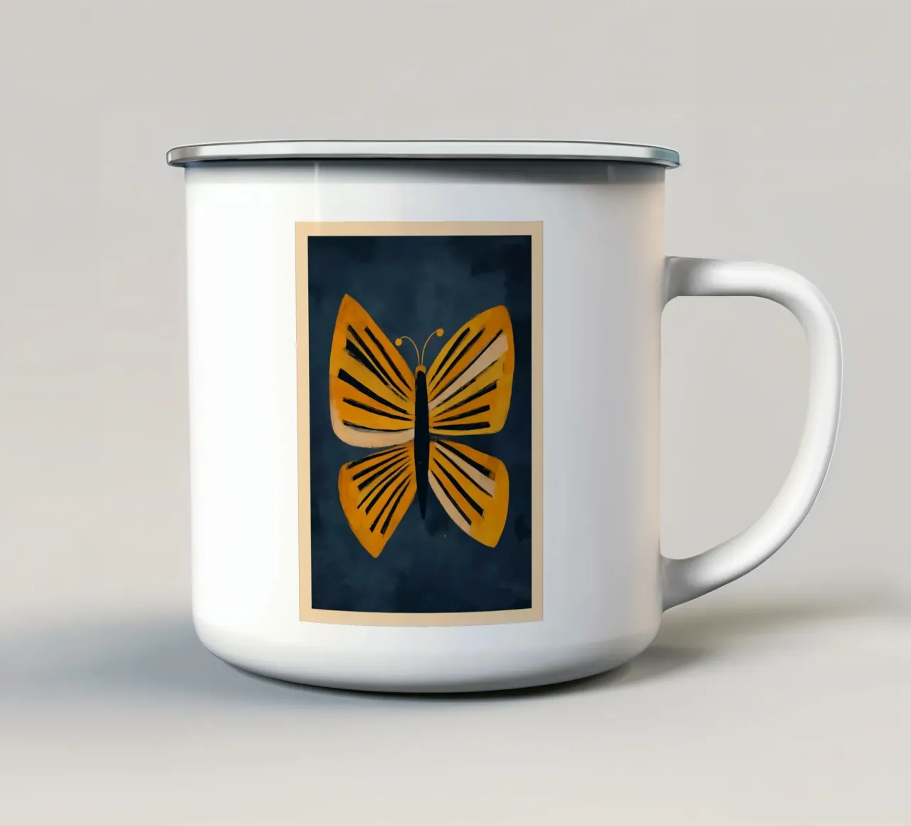 Golden Butterfly Rising tazza in smalto da cityart