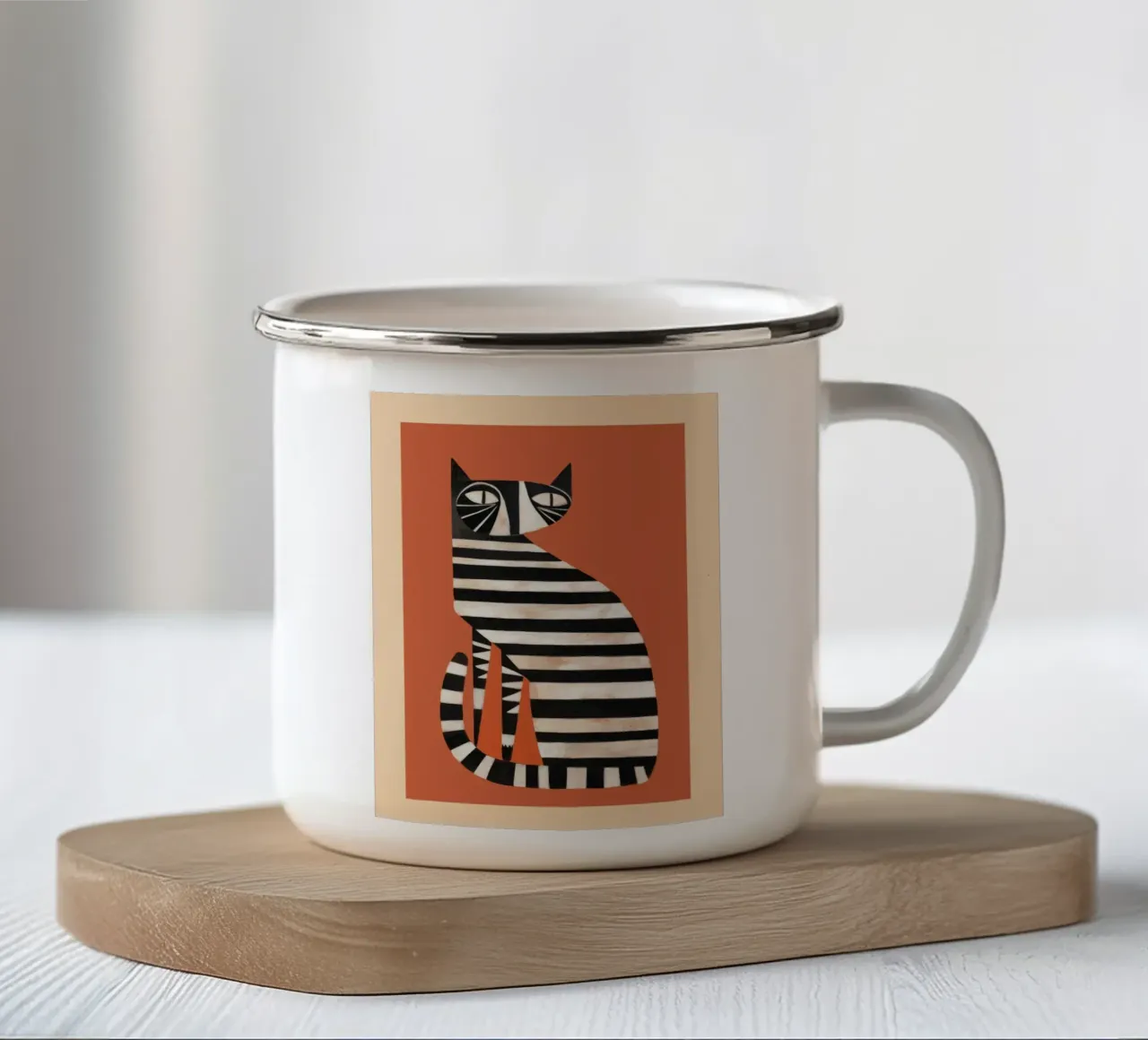 The Striped Cat I tazza in smalto da cityart