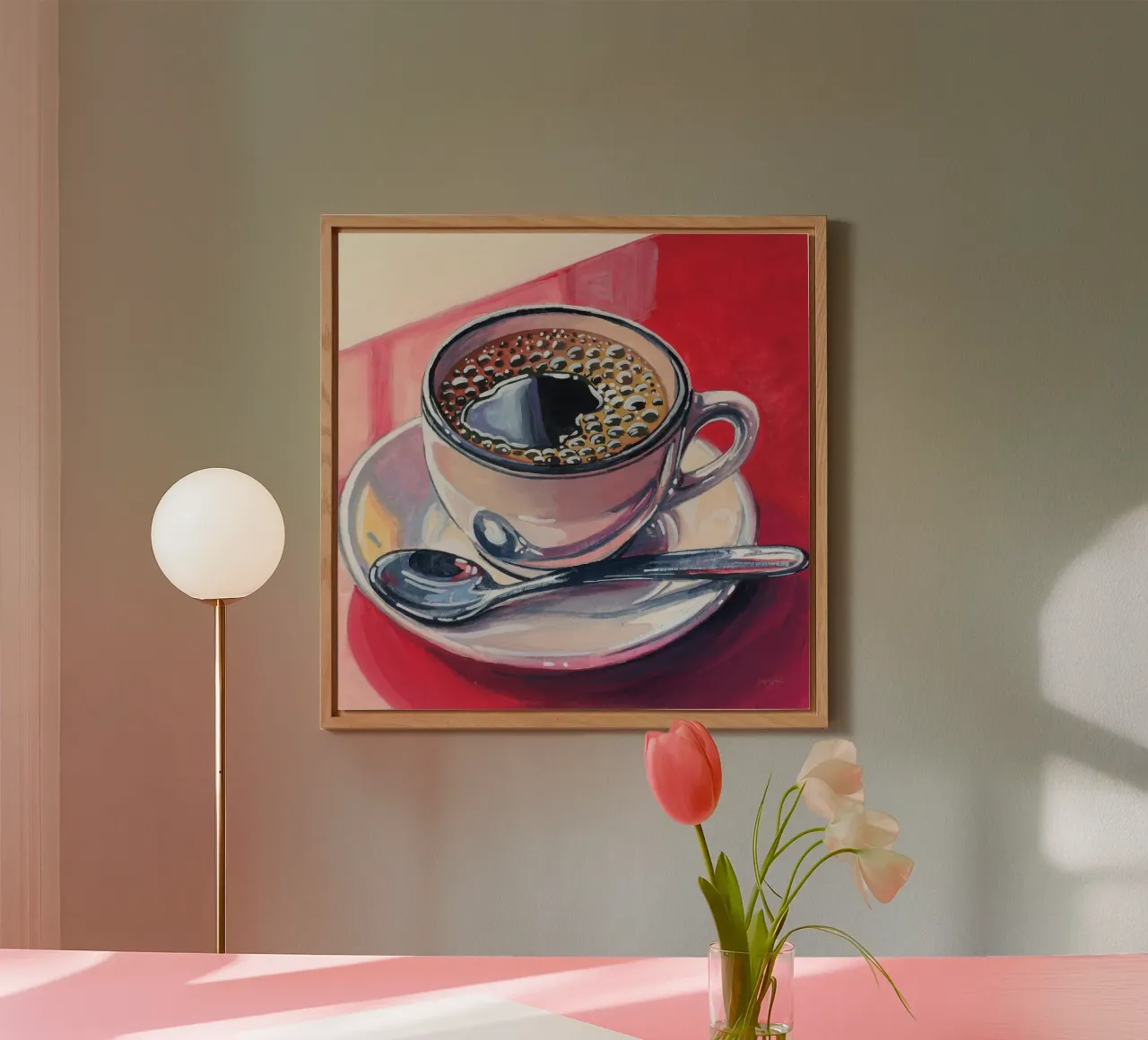 Caffè nero sul bancone alluminio dibond da John Boss