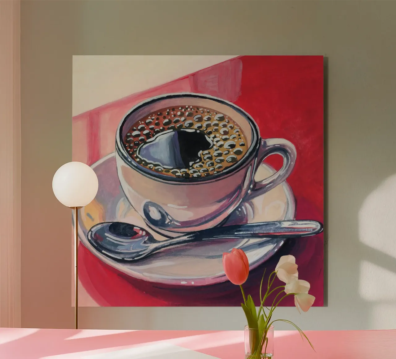 Caffè nero sul bancone alluminio dibond da John Boss