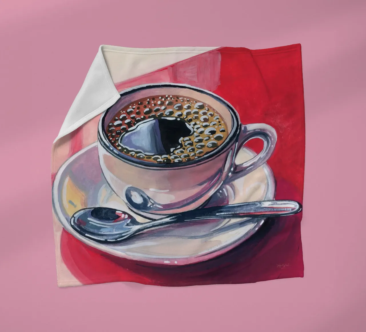 Caffè nero sul bancone coperta in pile da John Boss