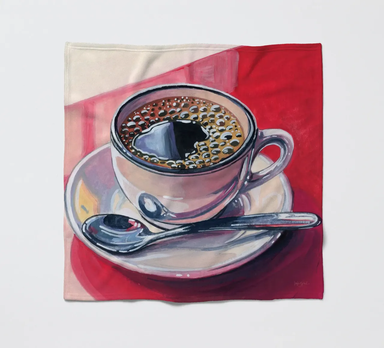 Caffè nero sul bancone coperta in pile da John Boss