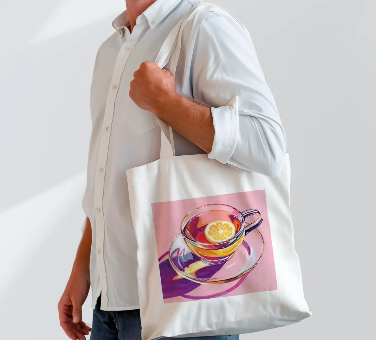 Tè chiaro con limone borsa in juta da John Boss