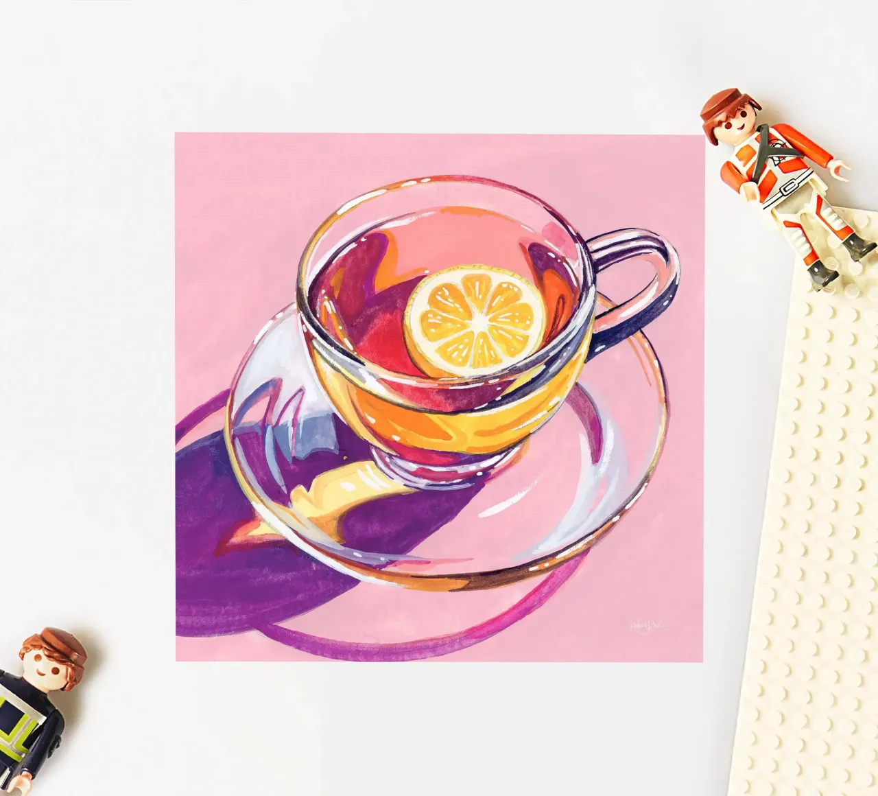 Klare Tasse Tee mit Zitrone Sticker von John Boss