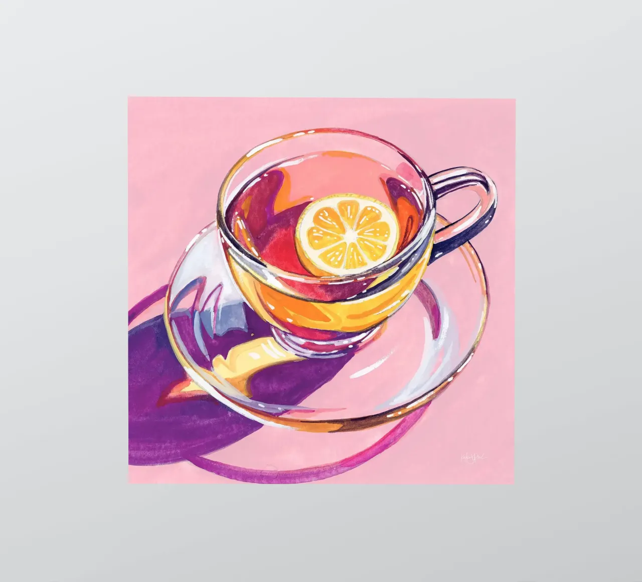Klare Tasse Tee mit Zitrone Sticker von John Boss