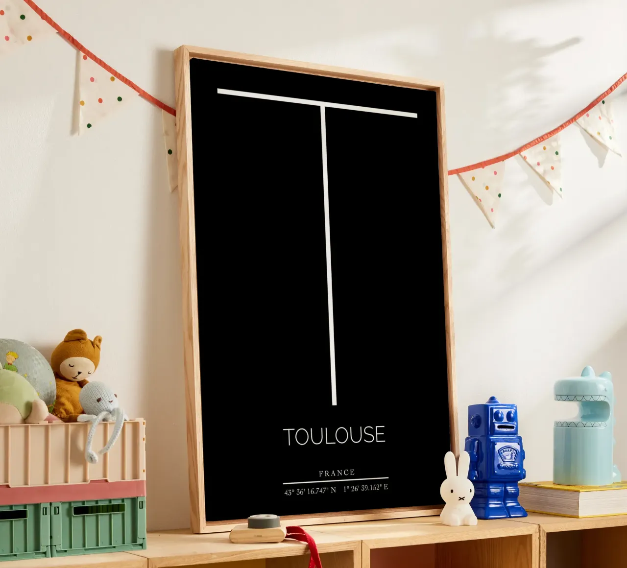 TOULOUSE - noir canvas met Baklijst van CityLights