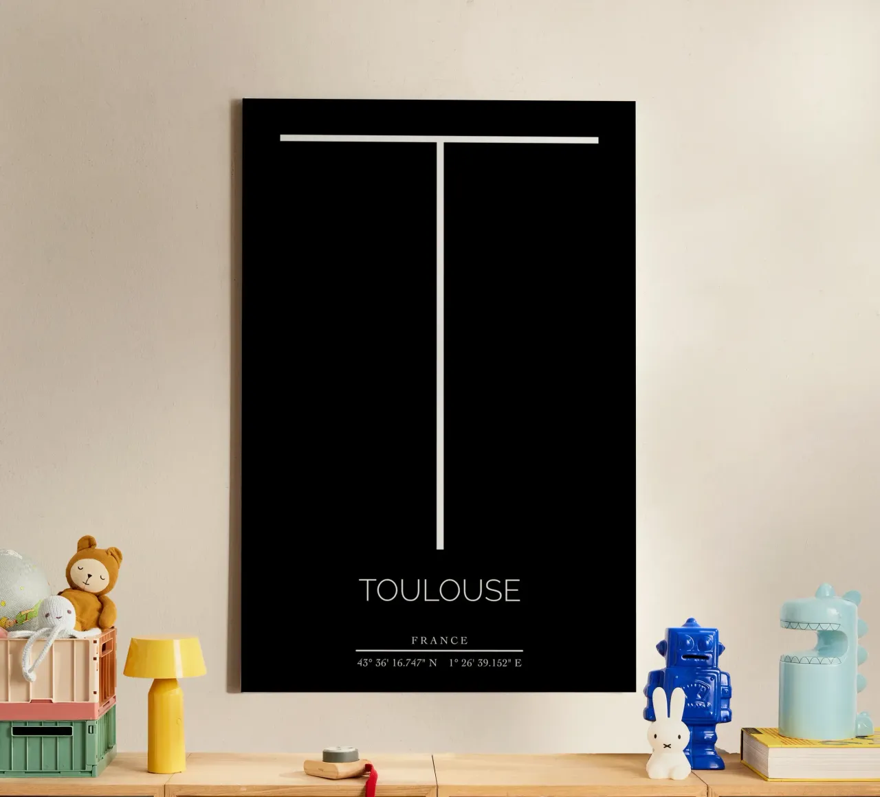 TOULOUSE - noir canvas met Baklijst van CityLights