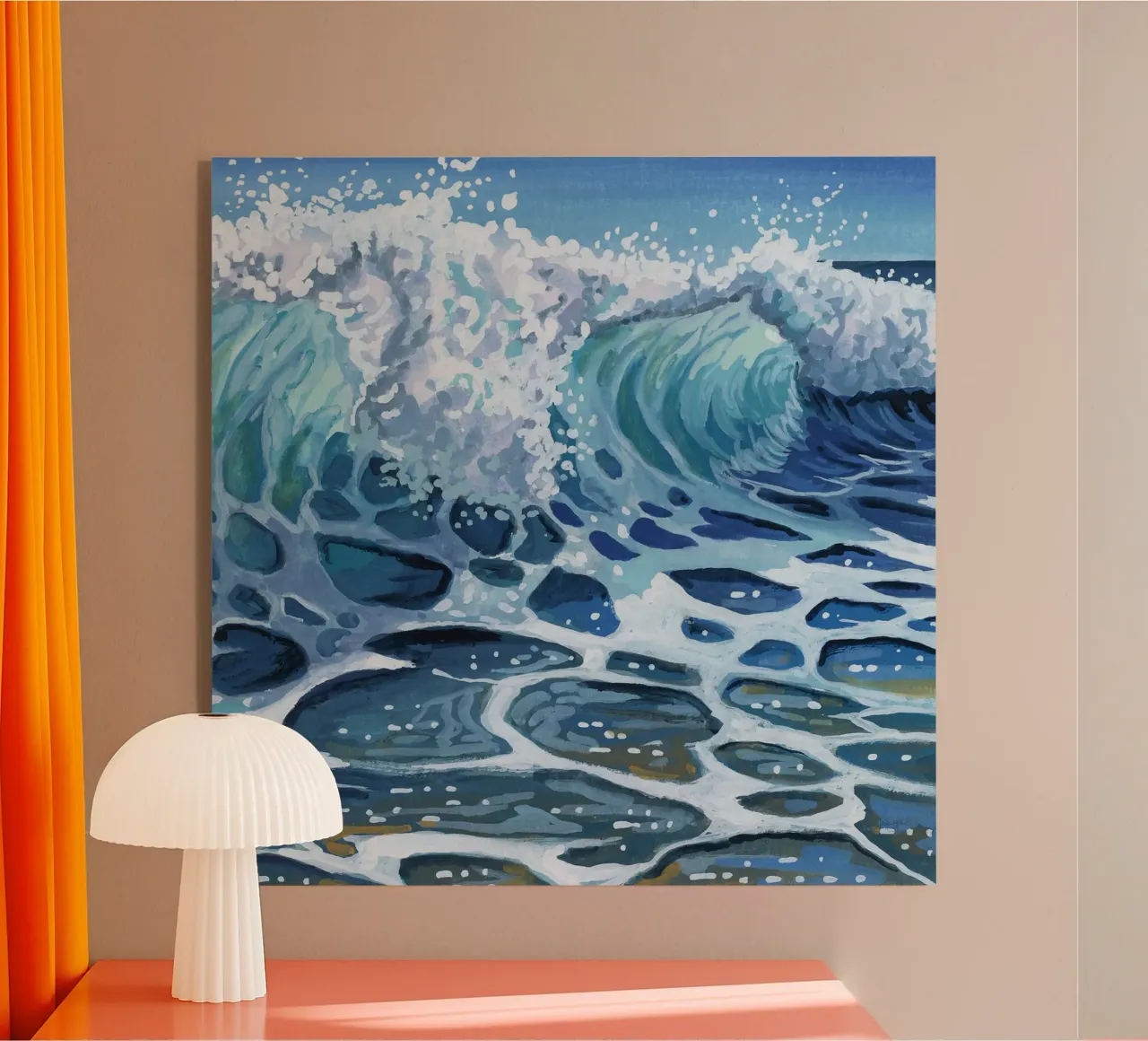 Onde che si infrangono sulla spiaggia plexiglass da John Boss