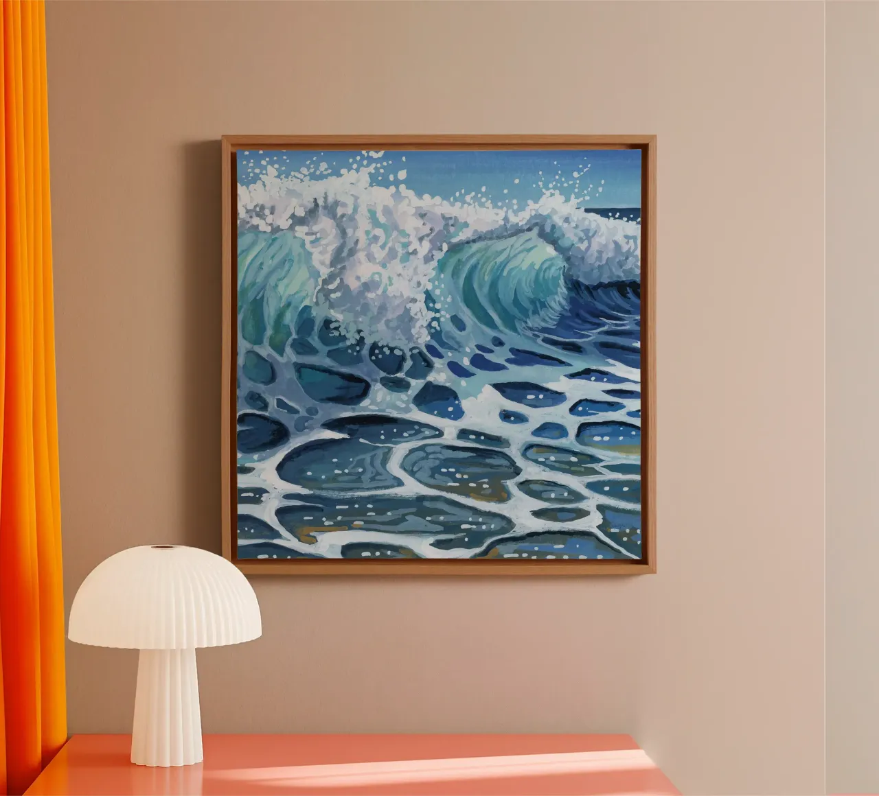 Crashing Waves on Beach canvas by John Boss