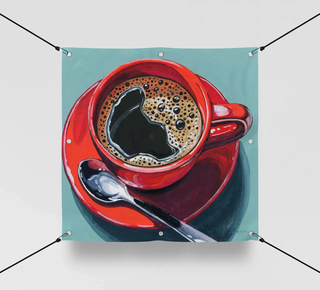 Tazza rossa di espresso telo in pvc da John Boss