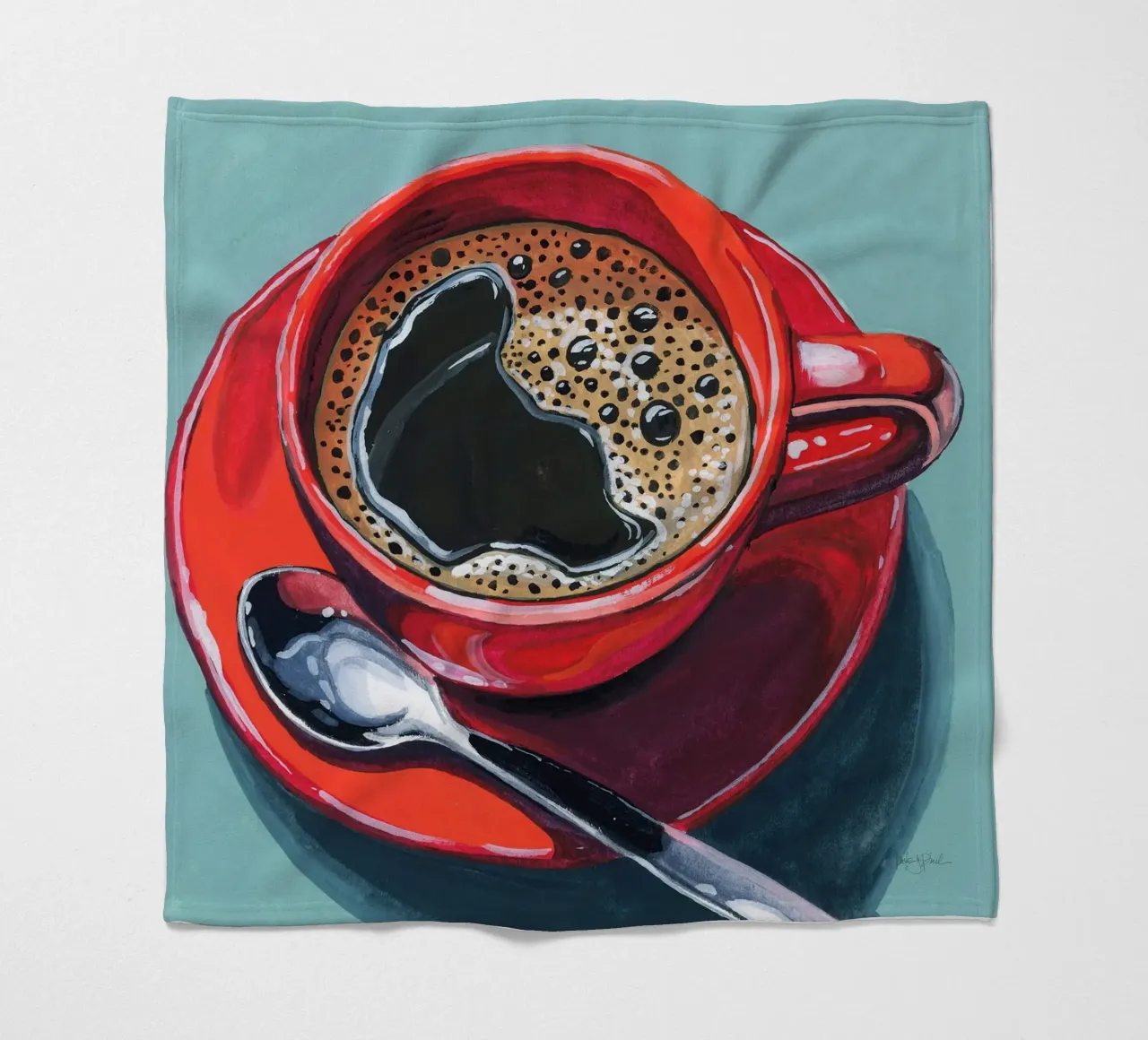 Tazza rossa di espresso coperta in pile da John Boss