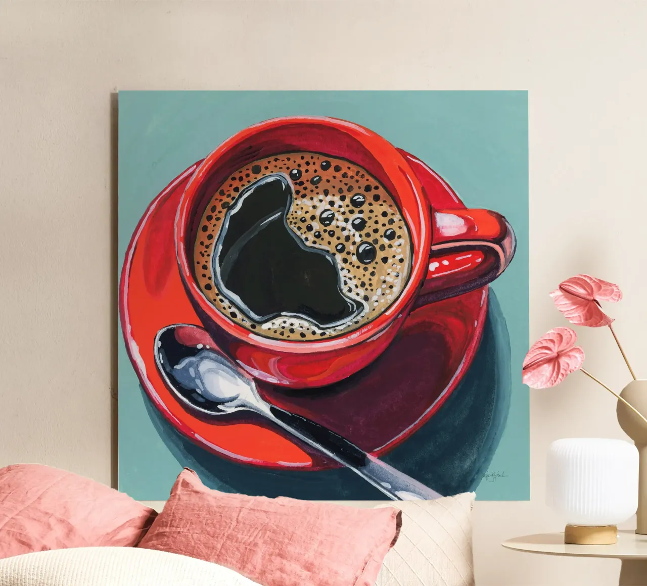 Tazza rossa di espresso alluminio dibond da John Boss