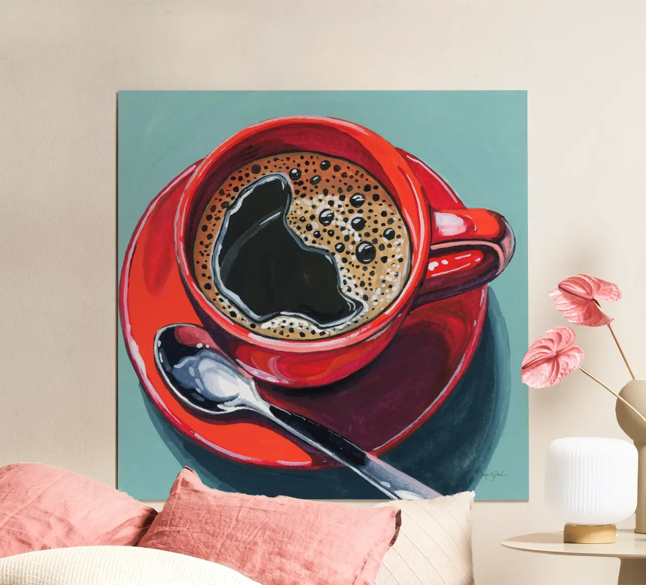 Tazza rossa di espresso carta hahnemühle da John Boss